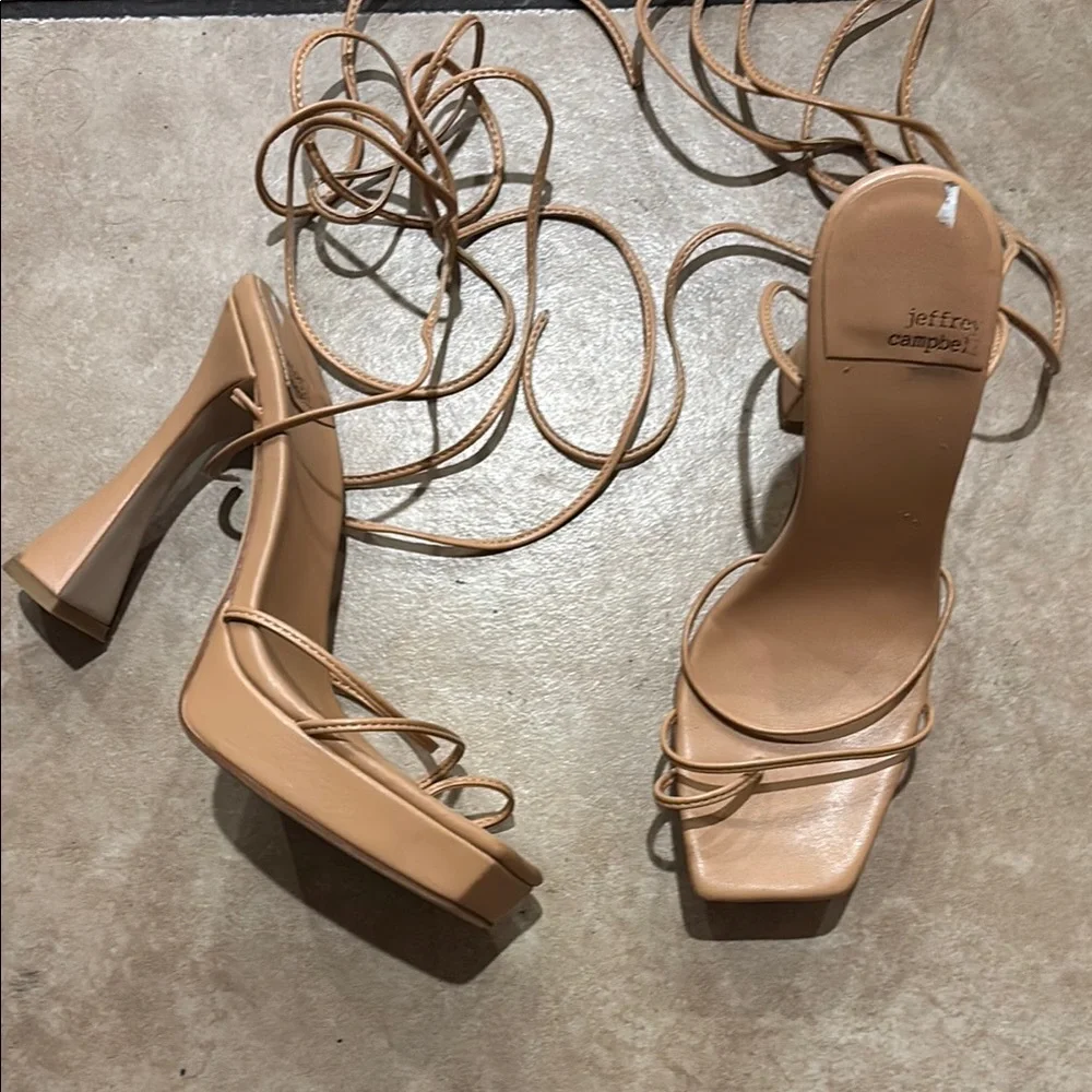 Jeffrey Campbell Platform Nude Lace Up Heels